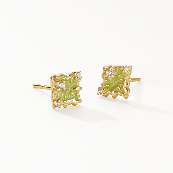 FE3107 Green Emanel Stud Earring