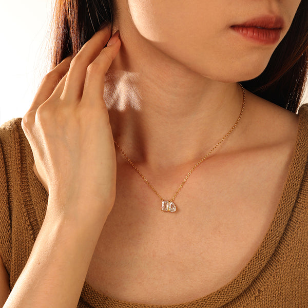 FX1175 925 Sterling Silver Zirconia Pendant Necklace