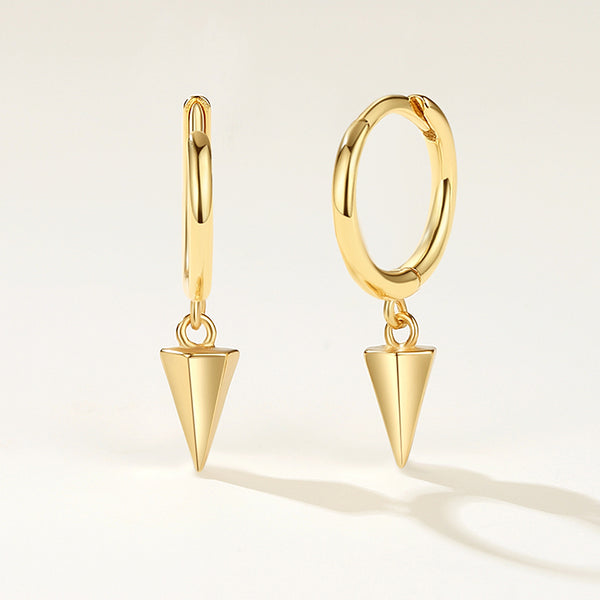 FE2210 925 Sterling Silver Quality Pointed Cone Dangle Earrings