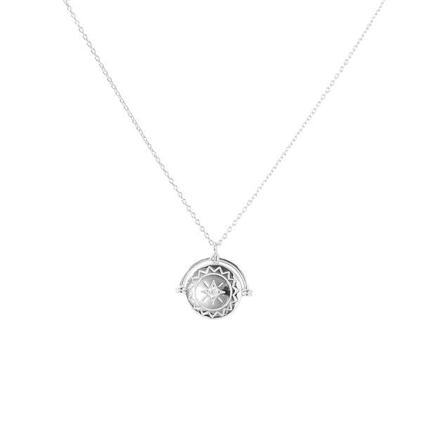 FX1185 925 Sterling Silver Coin Star Pendant Neckce