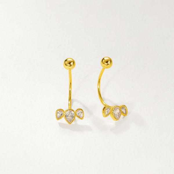 FE2785 925 Sterling Silver Triple Weed Earring