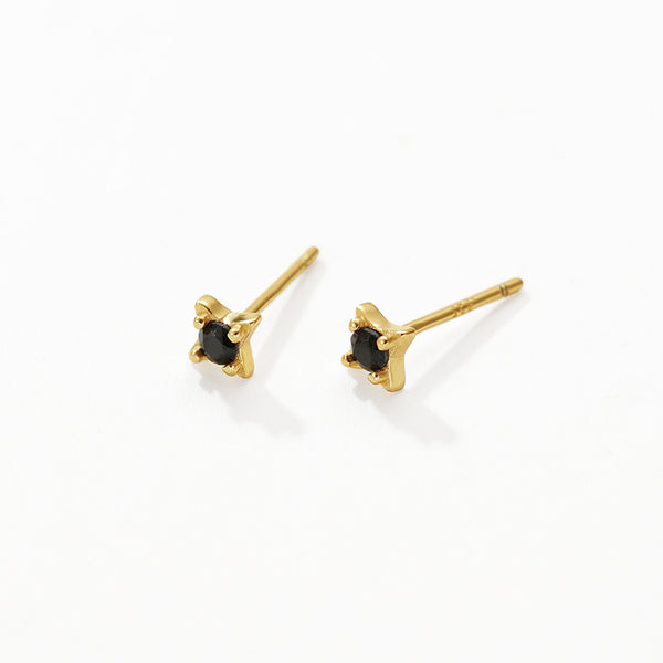 FE3190 Solitaire Black Zirconia Mini Stud Earring