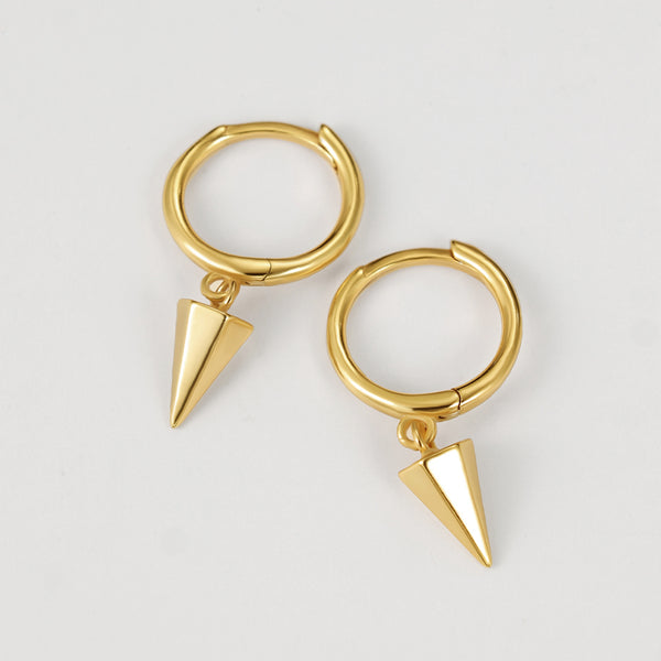 FE2210 925 Sterling Silver Quality Pointed Cone Dangle Earrings