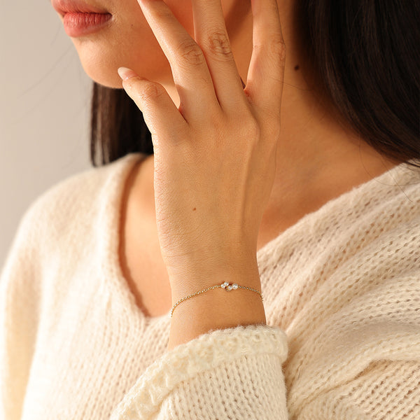 VFS0132 Stacked Quartett Shell Pearl Bracelet