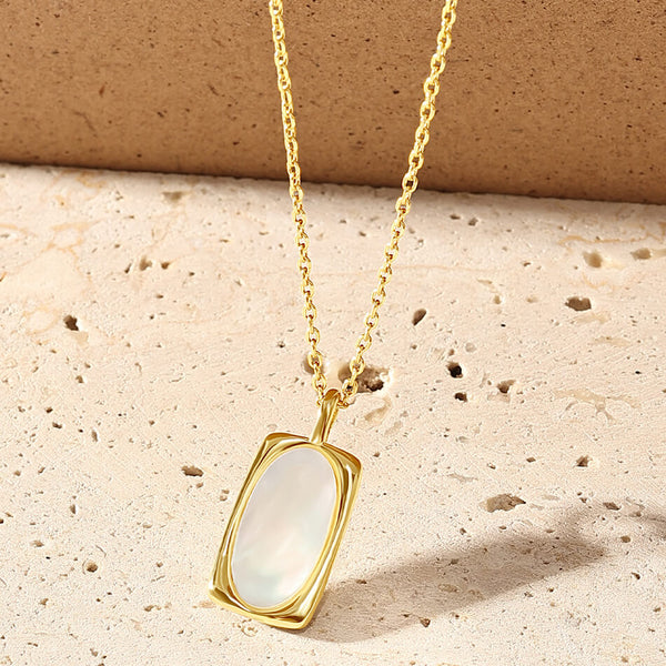 VFX0415 Rectangle Mother Of Pearl Necklace