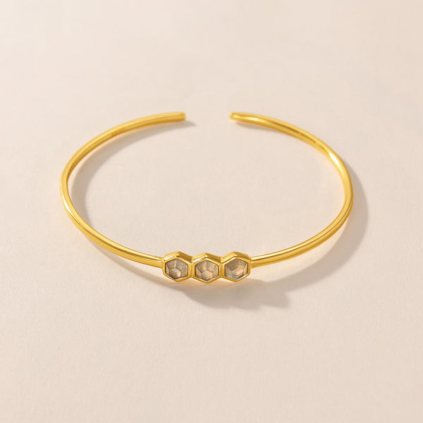 VFS0244 Hexagon Natural Stone Bangle