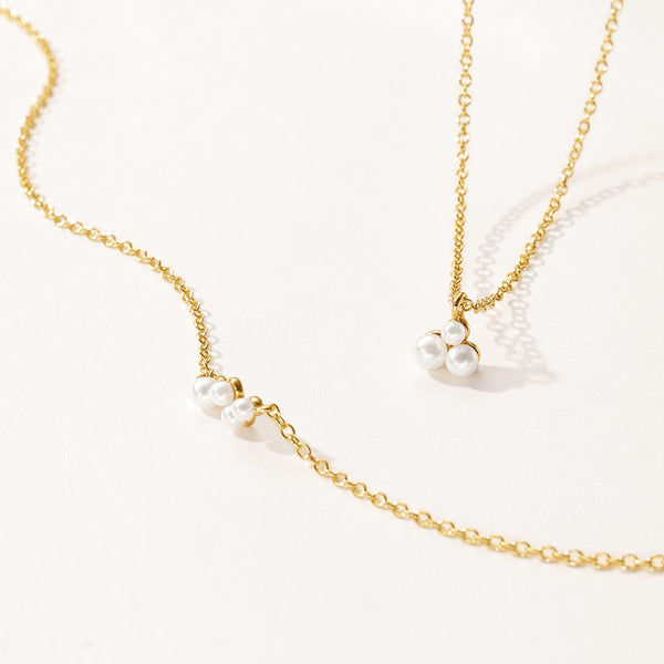 VFX0137 Trio Shell Pearl Necklace