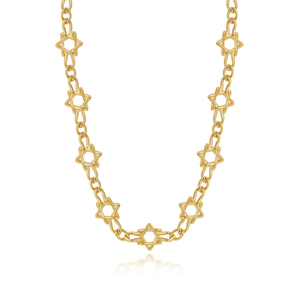 BFX1789 & BFS0451 Star Link Chain Necklace & Bracelet