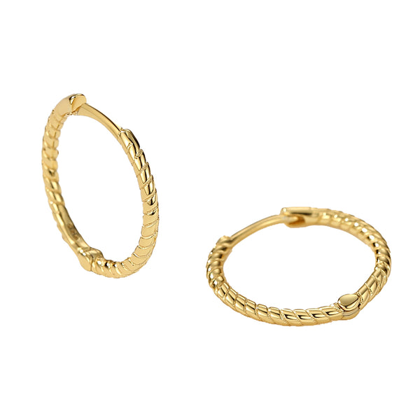 FE2113 FE2114 925 Sterling Silver Simple Twisted Hoop Earrings