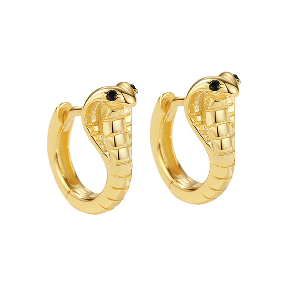 FE2131 925 Sterling Silver Flexible Snake Hoop Earrings