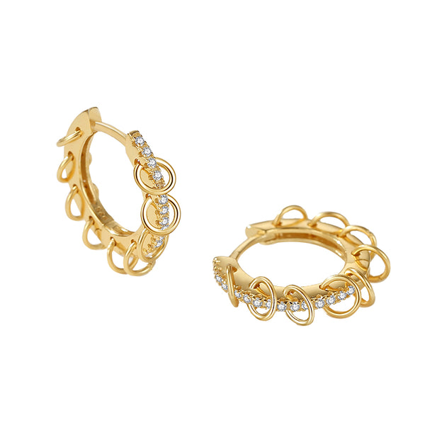 FE2146 925 Sterling Silver Circle Hoop Earrings