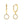 FE2208 925 Sterling Silver Circle Cubic Zirconia Dangle Hoop Earrings