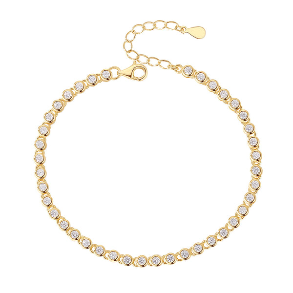 FS0311 925 Sterling Silver Bezel Set Tennis Bracelets