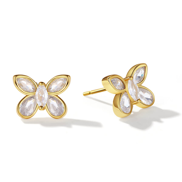 VFE0050 Cubic Zirconia Butterfly Stud Earrings