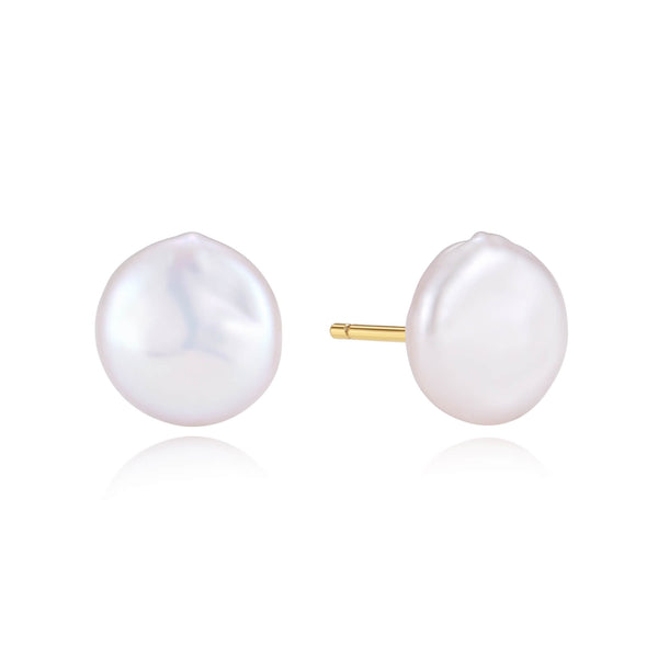 PE0203 Round Freshwater Pearl Stud Earrings