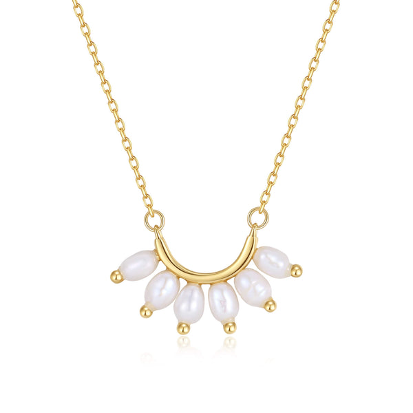 VFX0514 Rice Freshwater Pearl Smile Necklace