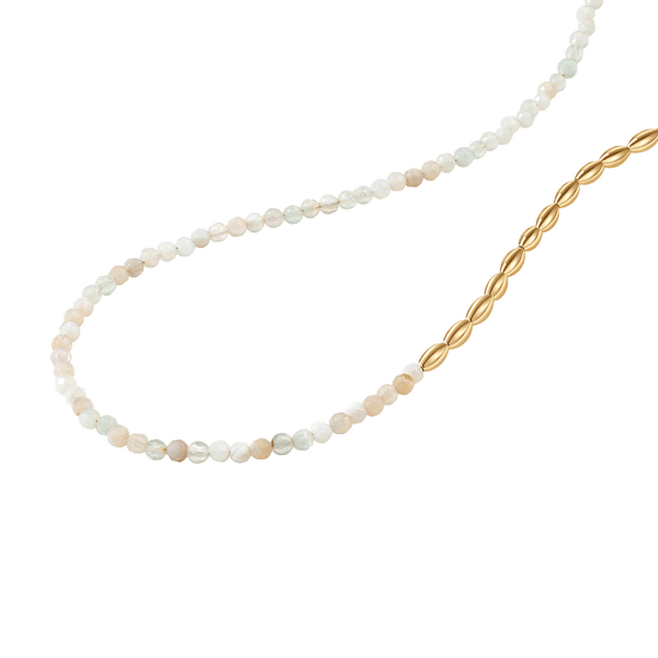 PN0093 Gold Bead Agate Necklace