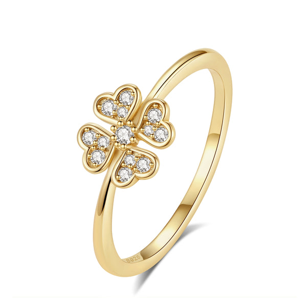 VFJ0867 Clover Ring With Zirconia
