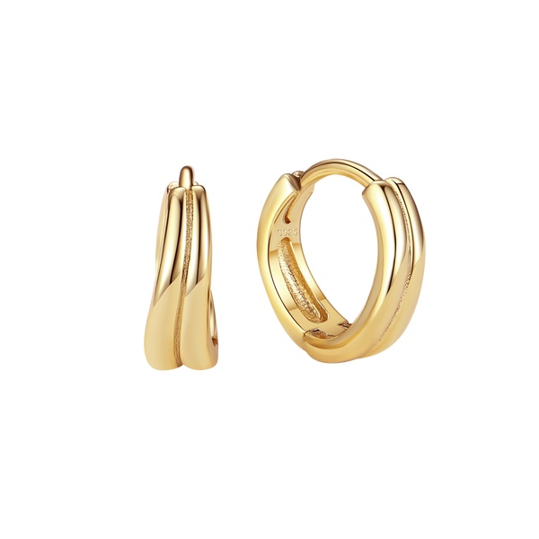 VFE1354 Polish Wave Band Double Row Hoop Earring