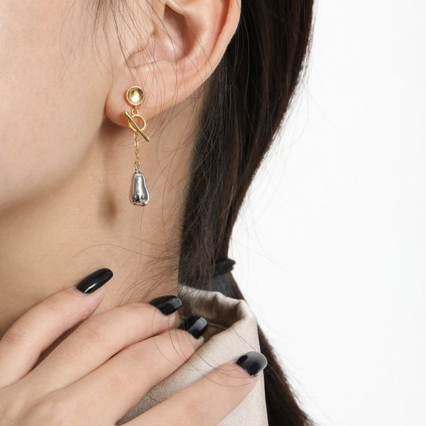 RHE1127 925 Sterling Silver OT Buckle Environmental Protection Copper Stud Earrings