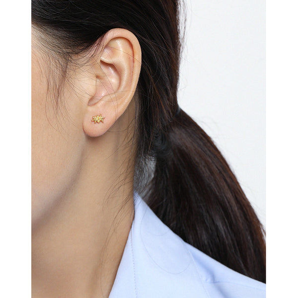 RHE1307 925 Sterling Silver Double Starfish Stud Earrings