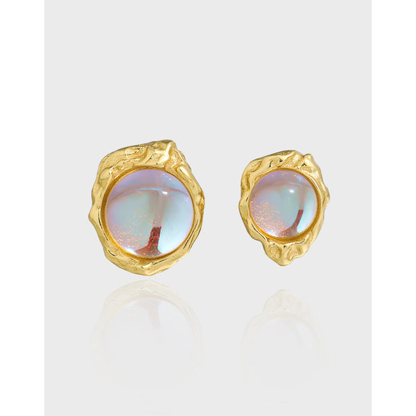 RHE1116 Irregular Moonstone Stud Earrings