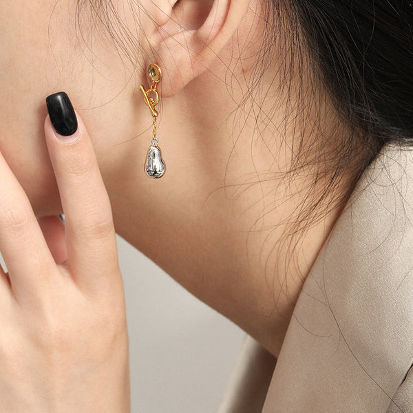 RHE1127 925 Sterling Silver OT Buckle Environmental Protection Copper Stud Earrings