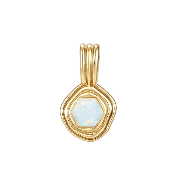 VFD1451 Hexagon Birthstone Charm