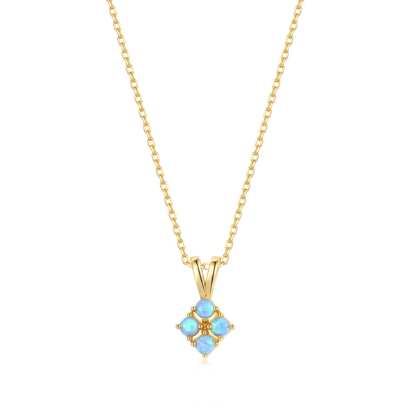 VFD1470 Blue Opal Clover Charm