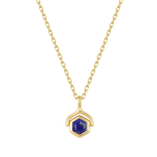 VFX1454 Hexagonal Birthstone Pendant Necklace