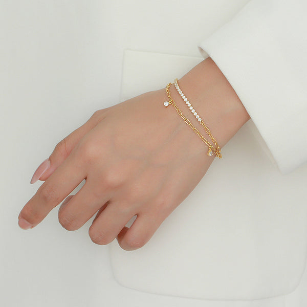 YHB015 925 Sterling Silver Women Chain Bracelet