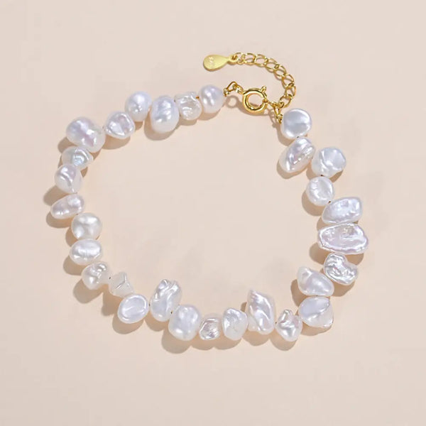 FS0250 925 Sterling Silver Baroque Pearl Bracelets Bracelet