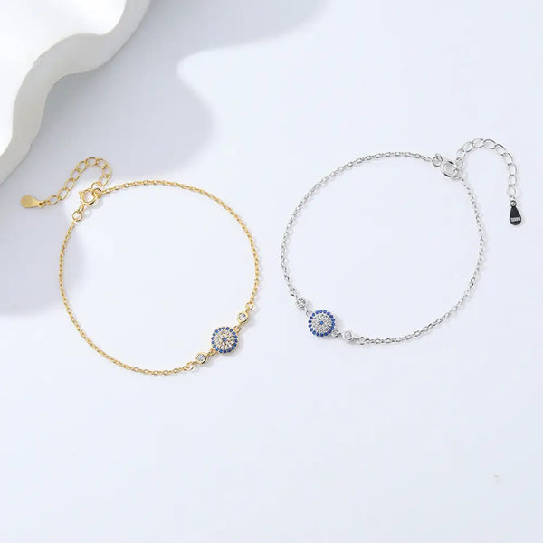 FS0319 925 Sterling Silver Evil Eye Bracelet Bracelet