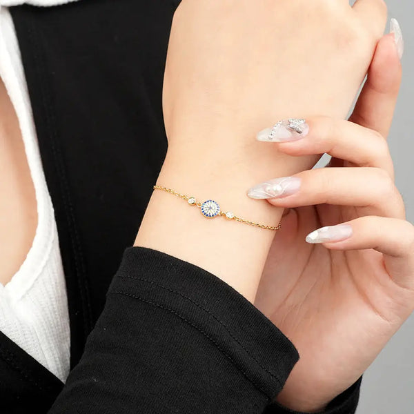 FS0319 925 Sterling Silver Evil Eye Bracelet Bracelet