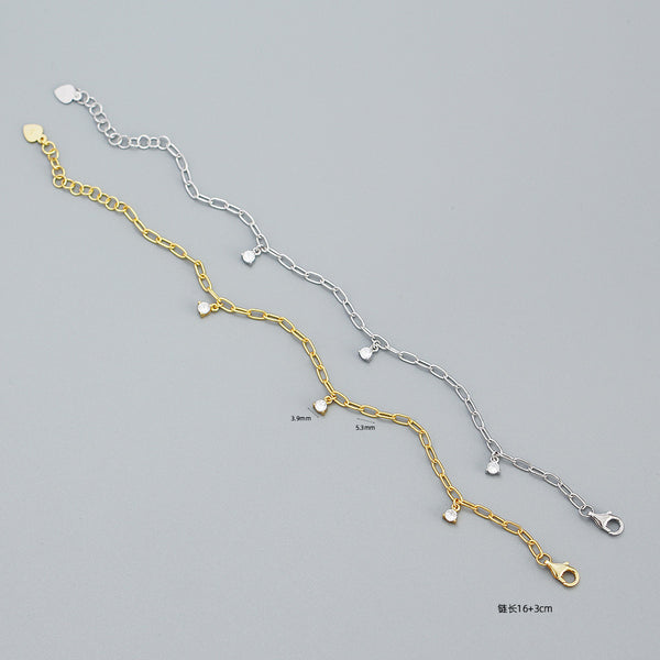 YHB015 925 Sterling Silver Women Chain Bracelet