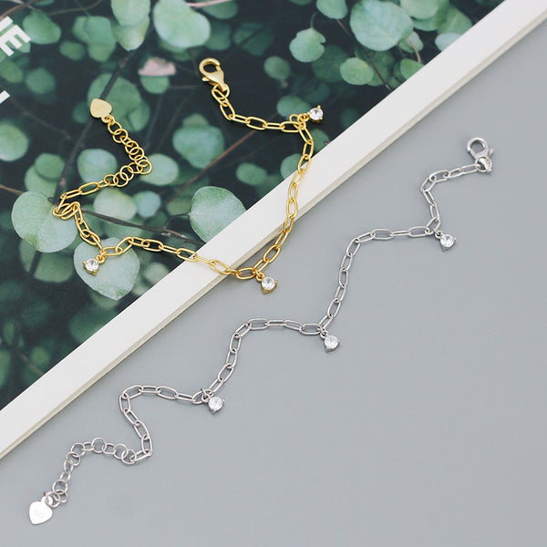 YHB015 925 Sterling Silver Women Chain Bracelet