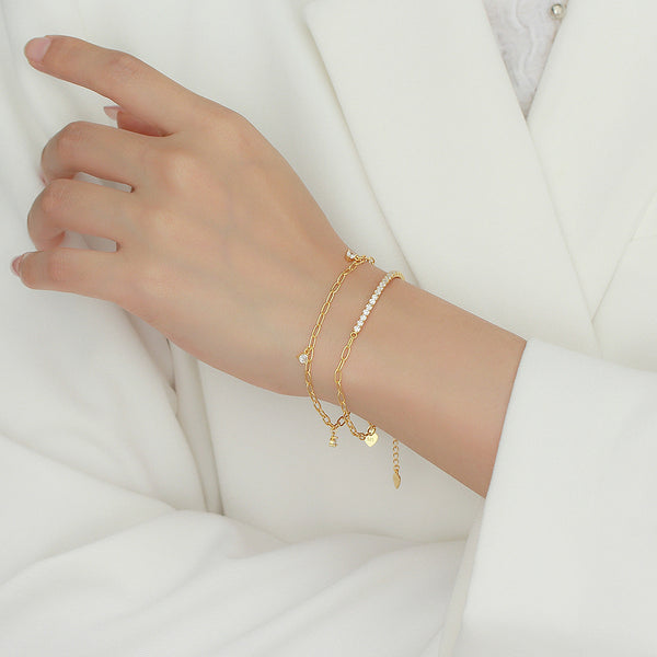 YHB015 925 Sterling Silver Women Chain Bracelet