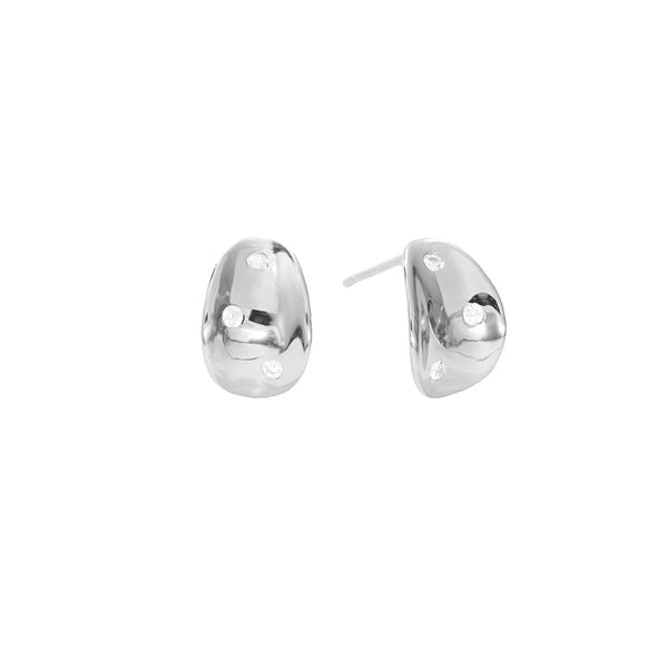 FE2899 925 Sterling Silver Commna Gold Stud Earring