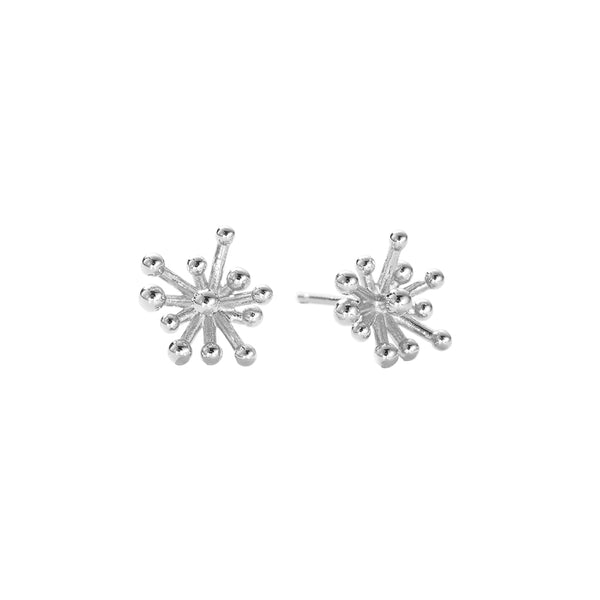 FE2908 925 Sterling Silver Starburst Stud Earrings