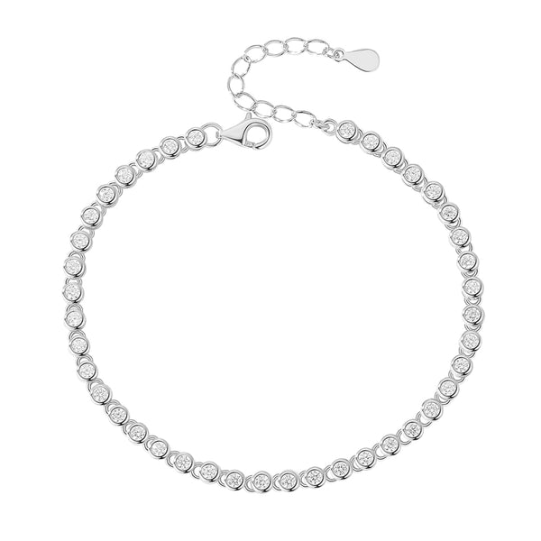 FS0311 925 Sterling Silver Bezel Set Tennis Bracelets