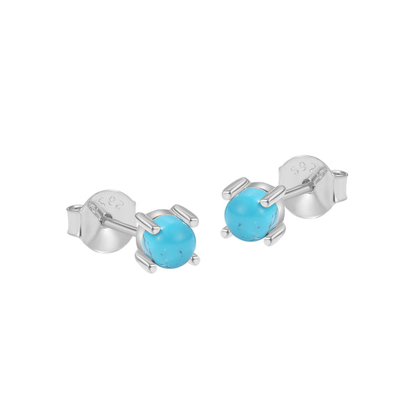 FE2043 Turquoise Claw Set Stud Earrings