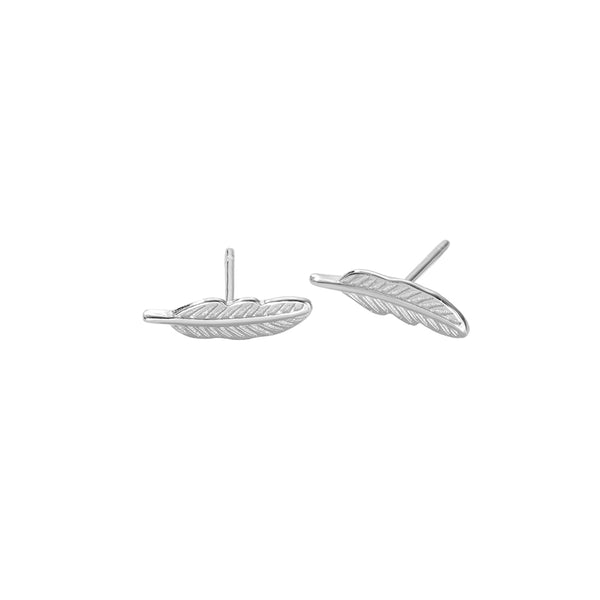 FE2771 925 Sterling Silver Feather Mini Stud Earring