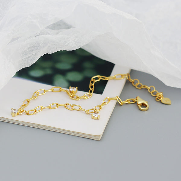 YHB015 925 Sterling Silver Women Chain Bracelet