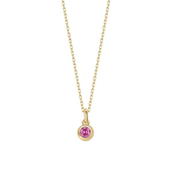 FX0764 925 Sterling Silver Round Birthstone Female Necklace