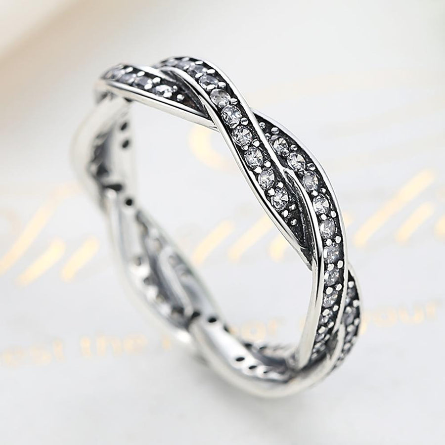 YJ1188  925 Sterling Silver Twist Of Fate Love Ring