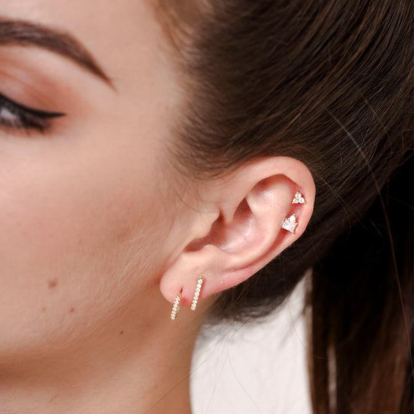 FE0731 925 Sterling Silver Mini Lotus Studs Earrings