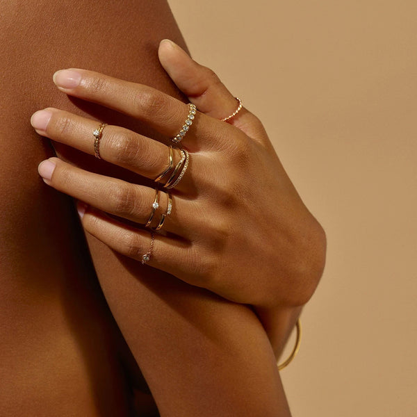 FJ0045 925 Sterling Silver Zircon Eternity Ring