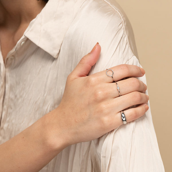 FJ0242 925 Sterling Silver Circle Ring