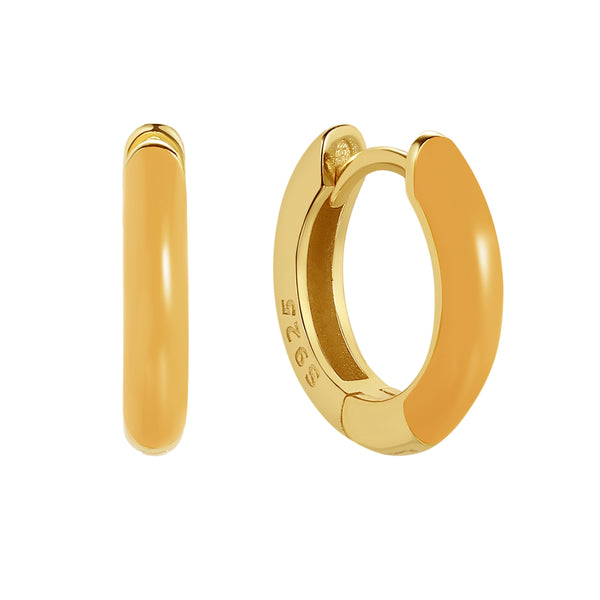 FE1790 925 Sterling Silver Enamel Hoop Earring