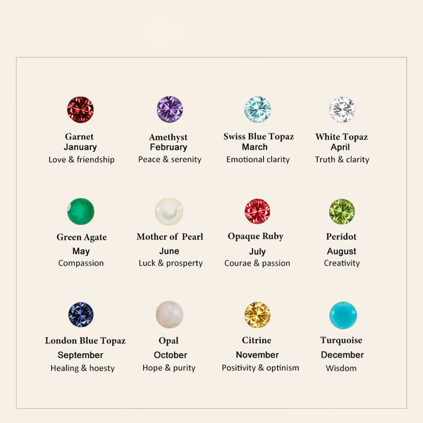 FX0767 925 Sterling Silver Colorful 12 Months Birthstone Necklace